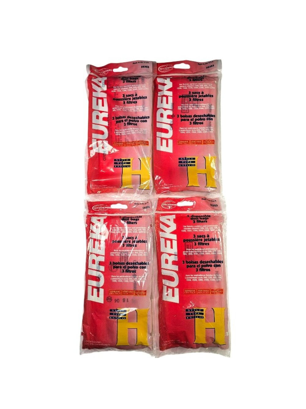12 Genuine Eureka Style H Disposable Vacuum Bags (Four 3-Packs) SEALED 52323